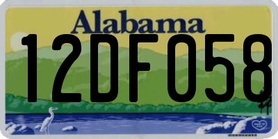 AL license plate 12DF058