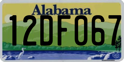 AL license plate 12DF067