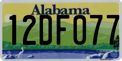 AL license plate 12DF077