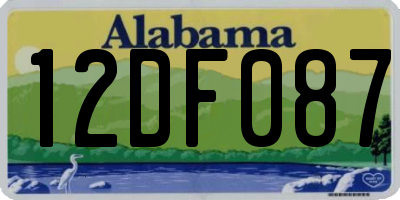 AL license plate 12DF087