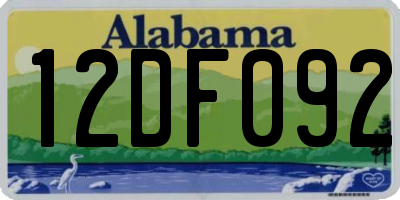 AL license plate 12DF092