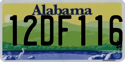 AL license plate 12DF116