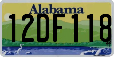 AL license plate 12DF118