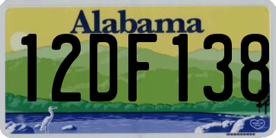 AL license plate 12DF138