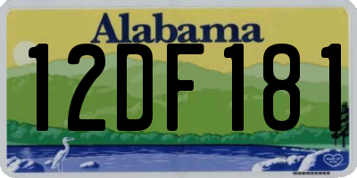AL license plate 12DF181