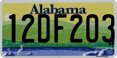 AL license plate 12DF203