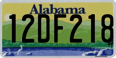 AL license plate 12DF218