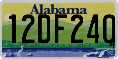AL license plate 12DF240