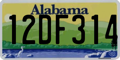 AL license plate 12DF314