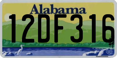 AL license plate 12DF316