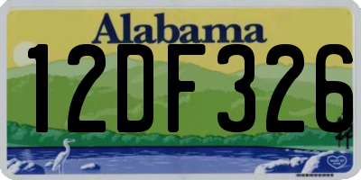 AL license plate 12DF326