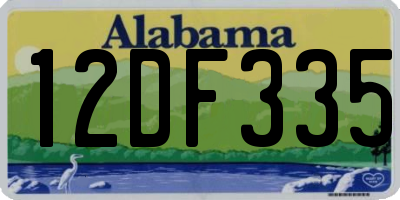 AL license plate 12DF335