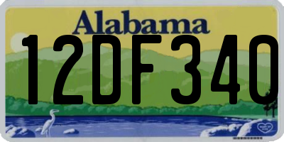 AL license plate 12DF340