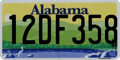 AL license plate 12DF358