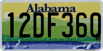AL license plate 12DF360