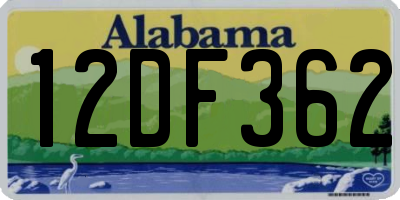 AL license plate 12DF362