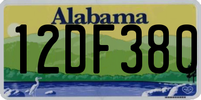 AL license plate 12DF380
