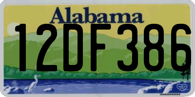 AL license plate 12DF386