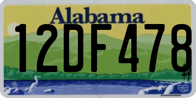 AL license plate 12DF478