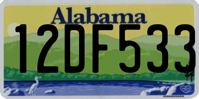 AL license plate 12DF533