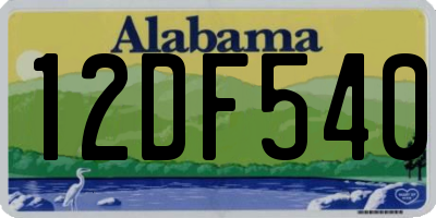 AL license plate 12DF540