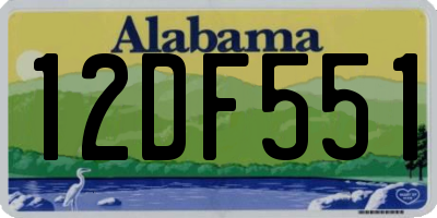 AL license plate 12DF551