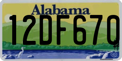 AL license plate 12DF670