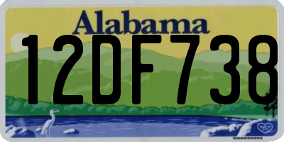 AL license plate 12DF738