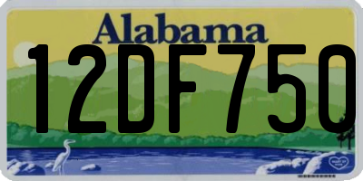 AL license plate 12DF750