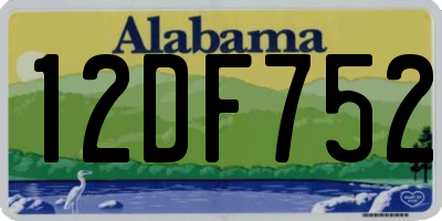 AL license plate 12DF752