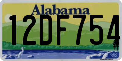 AL license plate 12DF754
