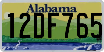 AL license plate 12DF765