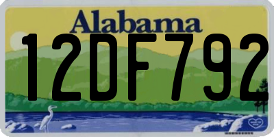 AL license plate 12DF792