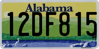 AL license plate 12DF815