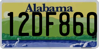 AL license plate 12DF860