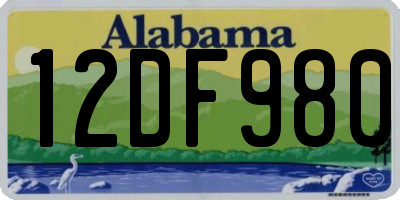 AL license plate 12DF980