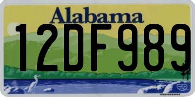 AL license plate 12DF989
