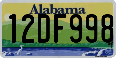 AL license plate 12DF998