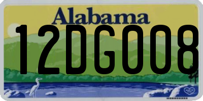 AL license plate 12DG008