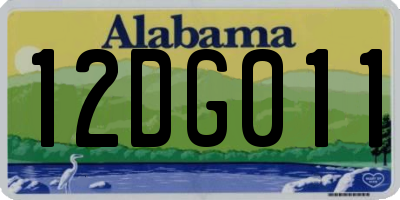AL license plate 12DG011