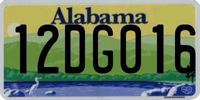 AL license plate 12DG016