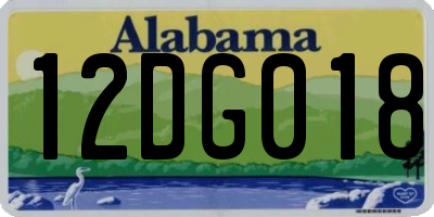 AL license plate 12DG018