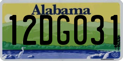 AL license plate 12DG031