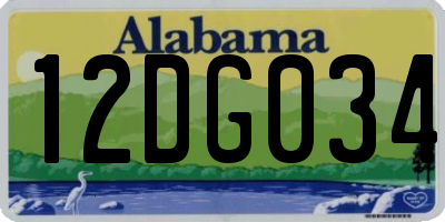 AL license plate 12DG034
