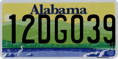 AL license plate 12DG039