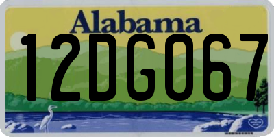 AL license plate 12DG067