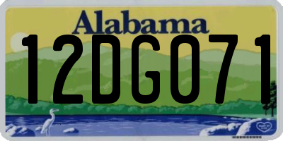 AL license plate 12DG071