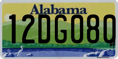 AL license plate 12DG080