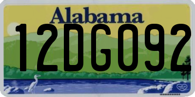 AL license plate 12DG092