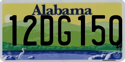 AL license plate 12DG150